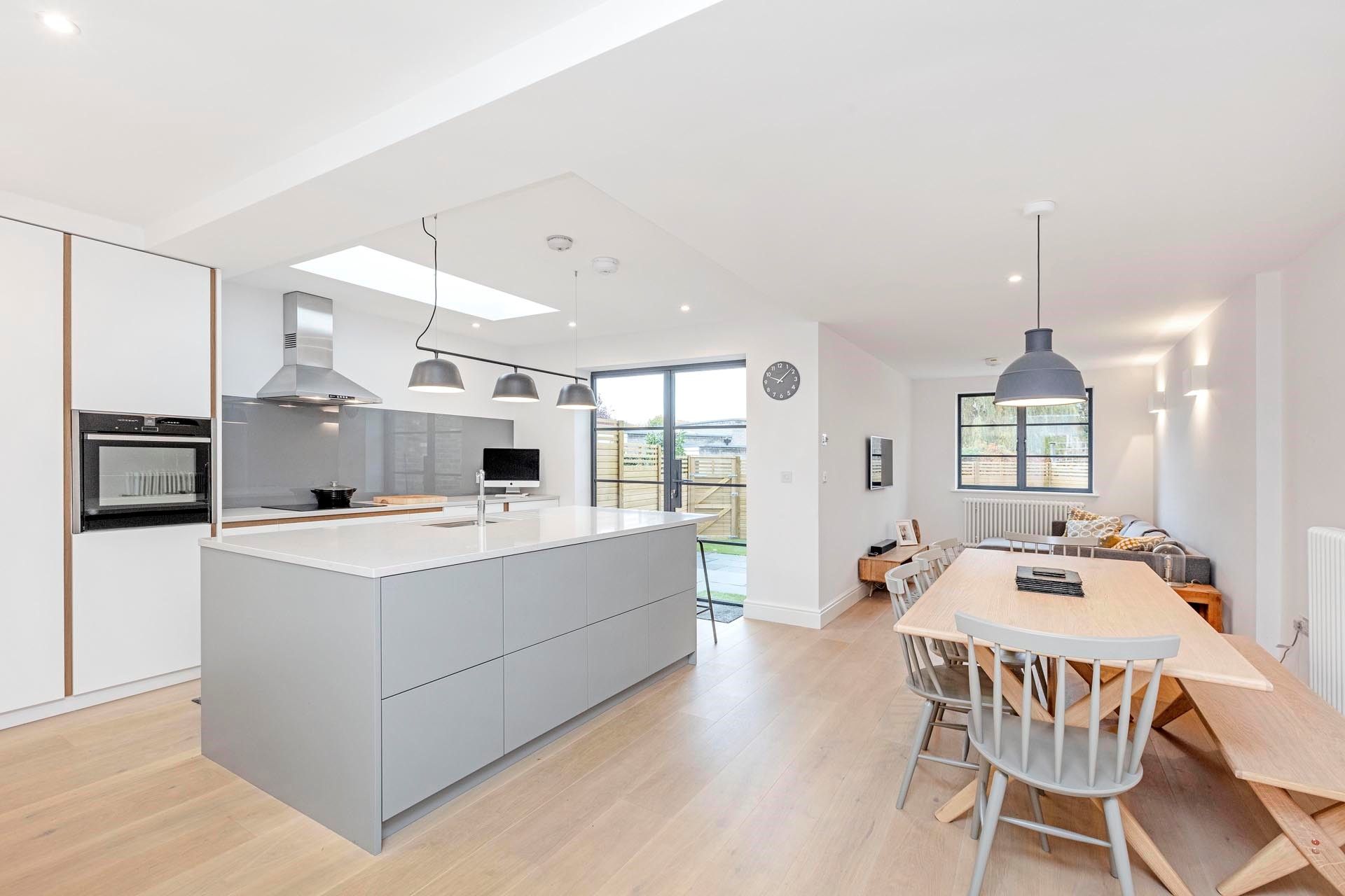 Grey Aluminium Heritage Window and Doors in Kitchen